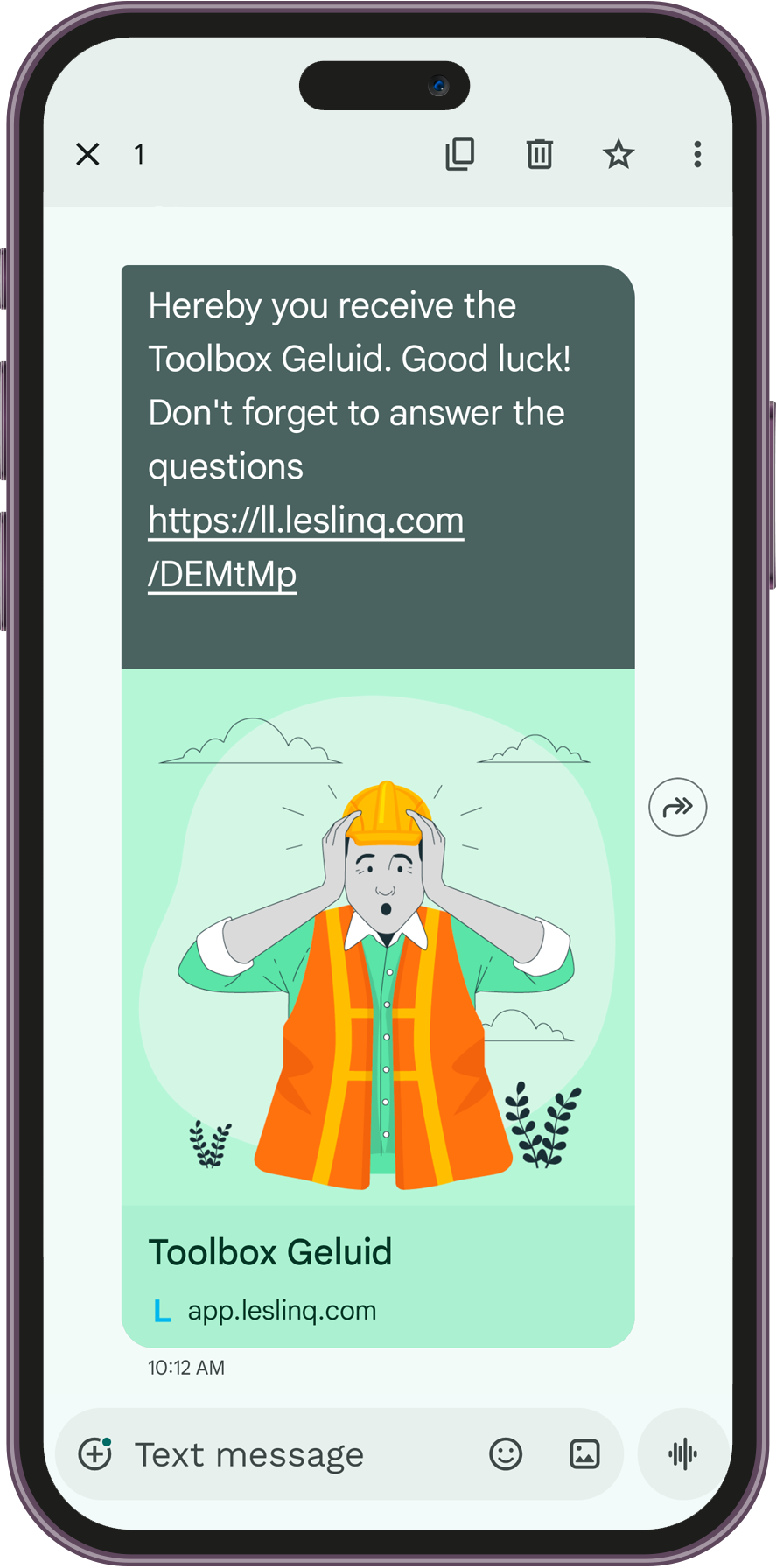 Sms met link